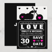 Silhouette für Schwarz-Weiß-Motorräder Save the Da Date (Vorne/Hinten)