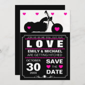 Silhouette für Schwarz-Weiß-Motorräder Save the Da Save The Date (Vorne/Hinten)