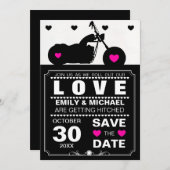 Silhouette für Schwarz-Weiß-Motorräder Save the Da Save The Date (Vorne/Hinten)