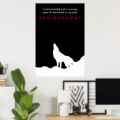 Silhouette für Schwarz-Weiß-Wolf Poster (Heimbüro)