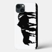 Silhouette für Schwarz-weiße Pferde Case-Mate iPhone Hülle (Rückseite)