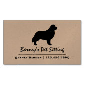 Silhouette für Schwarze Neufundland Magnetische Visitenkarte (Vorderseite)