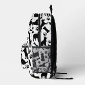 Silhouette für Schwarze und Weiße Hunde Bedruckter Rucksack (Rechts)