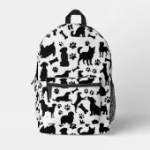Silhouette für Schwarze und Weiße Hunde Bedruckter Rucksack (Vorderseite)