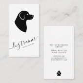 Silhouette für Schwarze und Weiße Hunde Moderner H Visitenkarte (Vorne/Hinten)