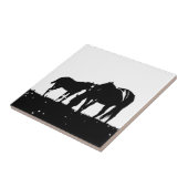 Silhouette für Schwarze und Weiße Pferde Fliese (Seite)