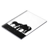 Silhouette für Schwarze und Weiße Pferde Notizblock (Linke Seite)