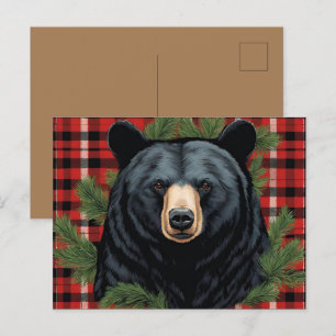 Silhouette für schwarzen Bär Postkarte