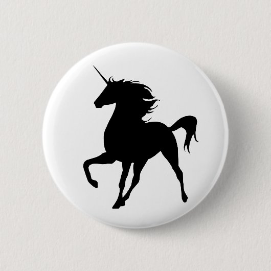 Silhouette für Schwarzes Einhorn Button (Vorderseite)