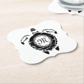 Silhouette für Schwarzmeerschildkröten Untersetzer (angewinkelt)