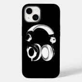 Silhouette für Schwarzweiß-Headphones Case-Mate iPhone Hülle (Rückseite)