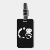 Silhouette für Schwarzweiß-Headphones Gepäckanhänger (Vorderseite vertikal)