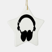 Silhouette für Schwarzweiß-Headphones Keramik Ornament (Rechts)
