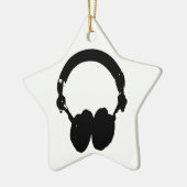 Silhouette für Schwarzweiß-Headphones Keramik Ornament (Links)