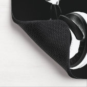 Silhouette für Schwarzweiß-Headphones Mousepad (Ecke)
