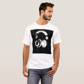 Silhouette für Schwarzweiß-Headphones T-Shirt (Vorne ganz)