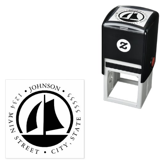 Silhouette für Segelboote Permastempel (Beispiel)