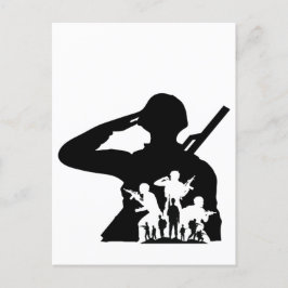 Silhouette für Soldaten Postkarte