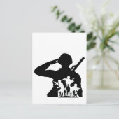 Silhouette für Soldaten Postkarte (Stehend Vorderseite)