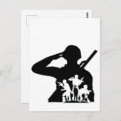 Silhouette für Soldaten Postkarte (Vorne/Hinten)