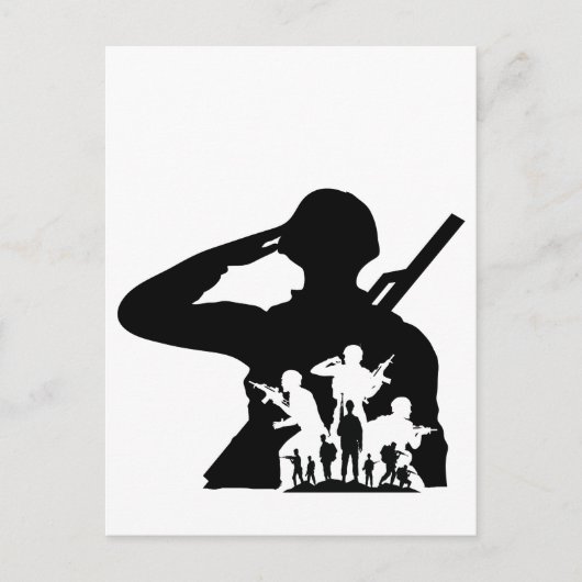 Silhouette für Soldaten Postkarte (Vorderseite)