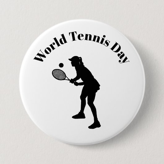Silhouette für Tennisspielerinnen Button (Vorderseite)