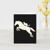 Silhouette für Tierfreunde auf dem Pferderücken Karte (Gelbe Blume)