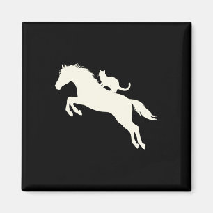 Silhouette für Tierfreunde auf dem Pferderücken Magnet