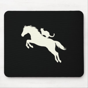 Silhouette für Tierfreunde auf dem Pferderücken Mousepad