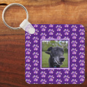 Silhouette für Tierpaw Lila benutzerdefiniertes Fo Schlüsselanhänger (Vorderseite)