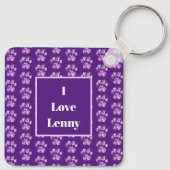 Silhouette für Tierpaw Lila benutzerdefiniertes Fo Schlüsselanhänger (Rückseite)