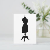 Silhouette für viktorianisches Kleid Postkarte (Stehend Vorderseite)