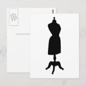 Silhouette für viktorianisches Kleid Postkarte (Vorne/Hinten)