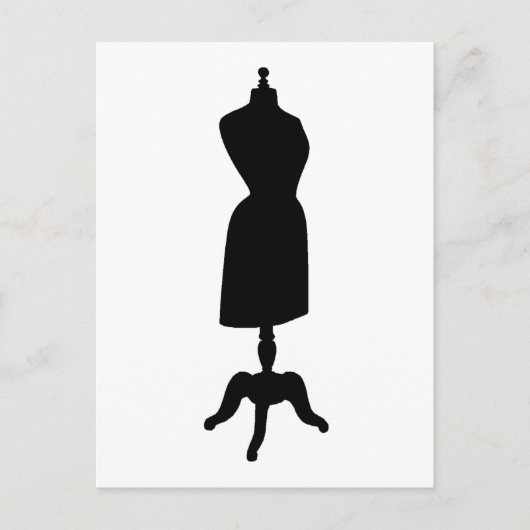 Silhouette für viktorianisches Kleid Postkarte (Vorderseite)