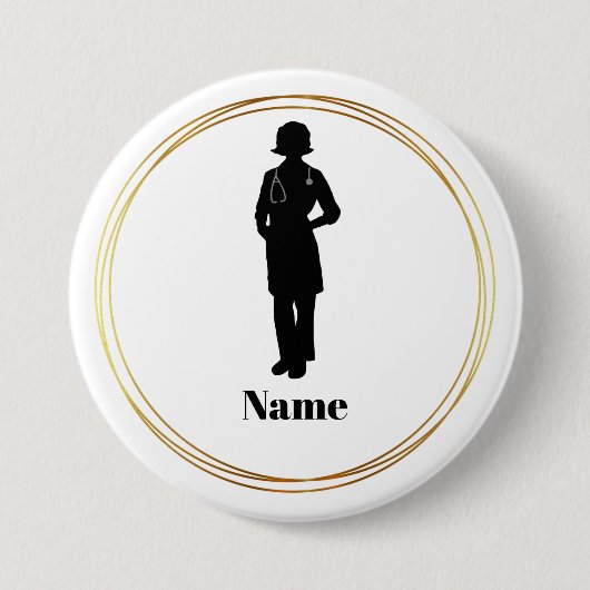 Silhouette für weibliche Ärzte Schaltfläche #2 Button (Vorderseite)