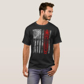 Silhouette Fuse Cutout American Flag Lineman T-Shirt (Vorne ganz)