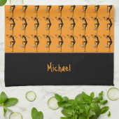 Silhouette Fußball, afrikanische Kunstszene Geschirrtuch (Gefaltet)