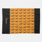 Silhouette Fußball, afrikanische Kunstszene Geschirrtuch (Horizontal)