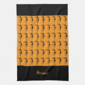 Silhouette Fußball, afrikanische Kunstszene Geschirrtuch (Vertikal)