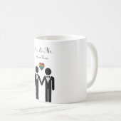 Silhouette Gay Grooms mit Regenbogenherz Kaffeetasse (VorderseiteRechts)