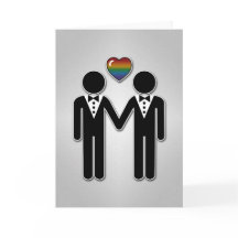 Silhouette Gay Grooms mit Regenbogenherz