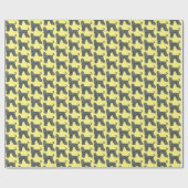 Silhouette-Gelb-Hund Geschenkpapier (Flach)