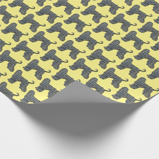 Silhouette-Gelb-Hund Geschenkpapier (Ecke)