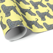 Silhouette-Gelb-Hund Geschenkpapier (Rolleneckpunkt)