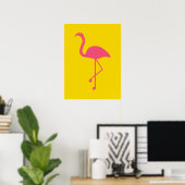 Silhouette Gelb und Rosa Flamingo Poster (Heimbüro)