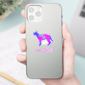 Silhouette "German Shepherd" Pink&Blue Sticker (Telefon)