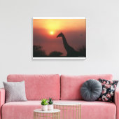 Silhouette Giraffe (Giraffa Camelopardalis) Leinwanddruck (Insitu (Wohnzimmer))