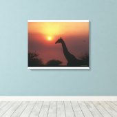 Silhouette Giraffe (Giraffa Camelopardalis) Leinwanddruck (Insitu (Holzboden))