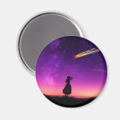 Silhouette Girl beobachtet Meteorabsturz auf der E Magnet (Vorderseite/Rückseite)