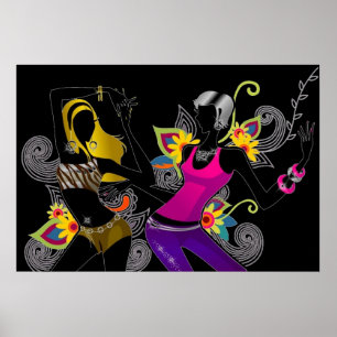 Silhouette Girls Poster